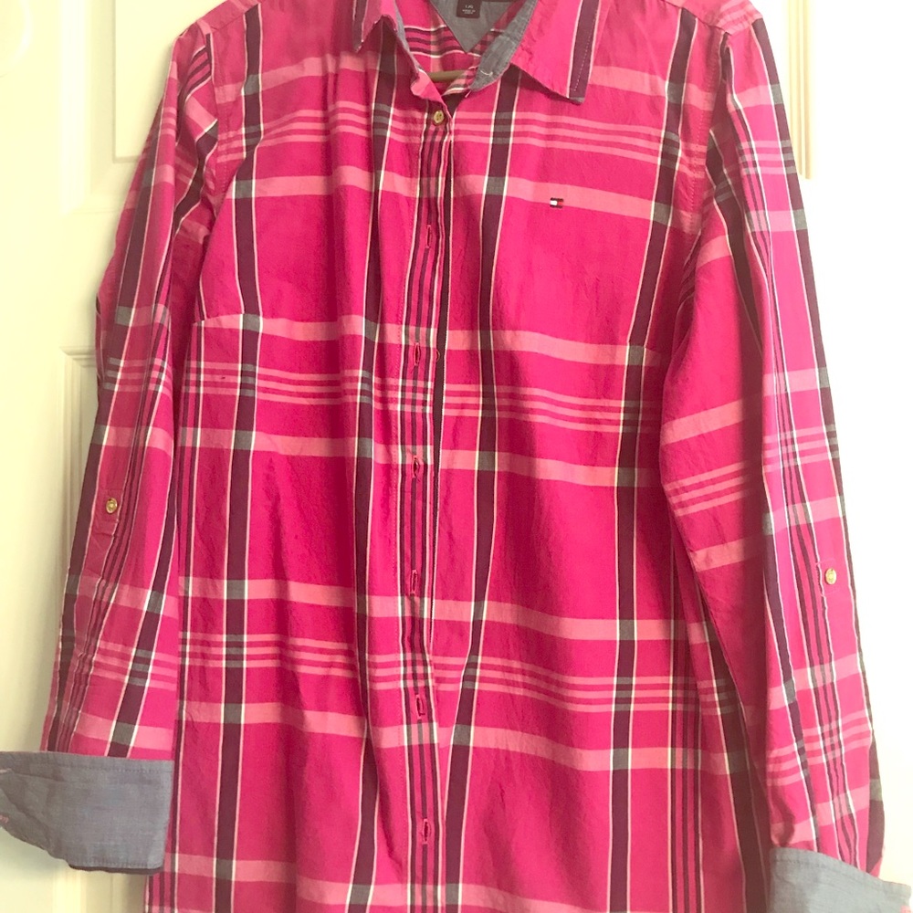 Plaid Tommy button up shirt